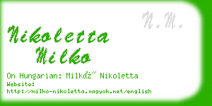nikoletta milko business card